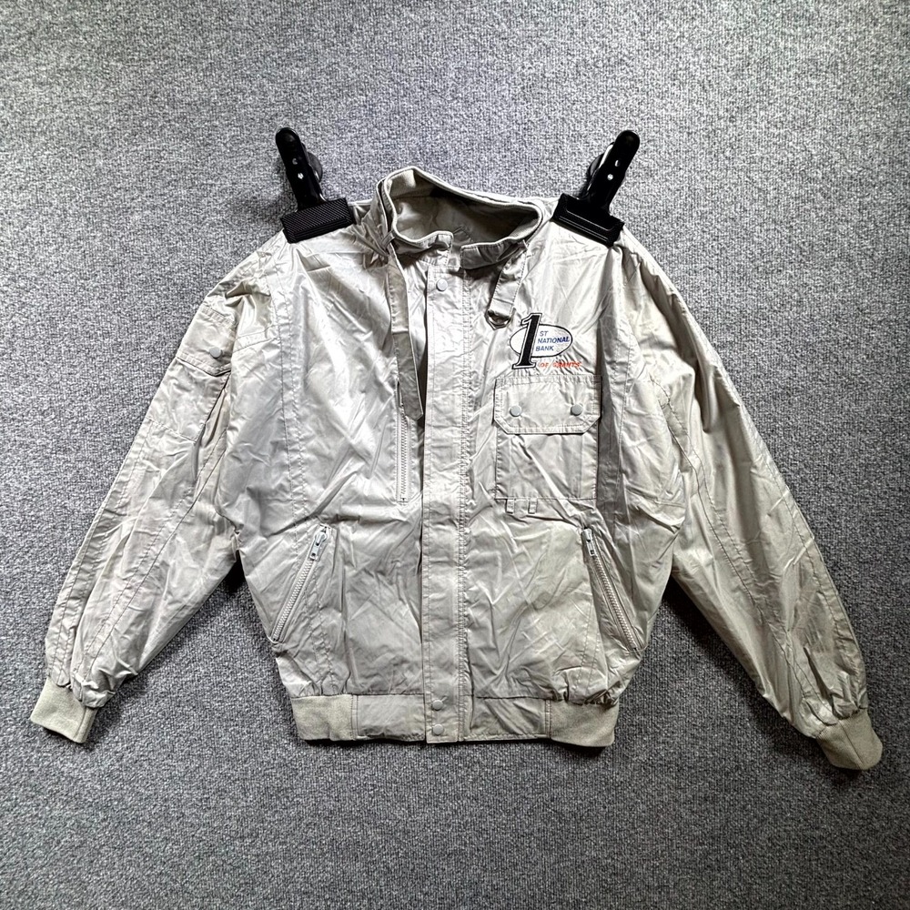 VTG Upstream Racing Division Jacket Men's Medium Beige 1st National Bank Utility